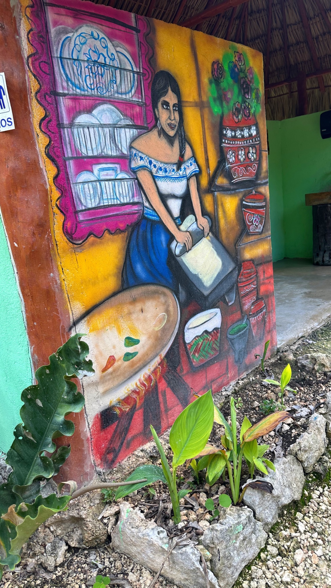 Yucatán mural of a Mayan woman